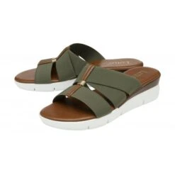 Khaki Guiseppina Wedge Mule Sandals | Lotus -Lotus Shoes Sale khaki guiseppina wedge mule sandals lotus p13251 31326 medium