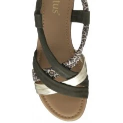 Khaki & Leopard-Print Leather Christa Wedge Sandals | Lotus 9 Khaki & Leopard-Print Leather Christa Wedge Sandals | Lotus -Lotus Shoes Sale khaki leopard print leather christa wedge sandals lotus p13195 31412 medium