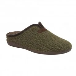 Khaki Textile Albert Slippers | Lotus