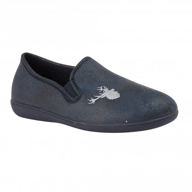 Navy Claude Full Shoe Slippers | Lotus 3 Navy Claude Full Shoe Slippers | Lotus