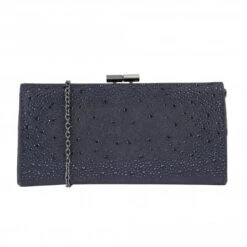Navy & Diamante Chandra Clutch Bag | Lotus