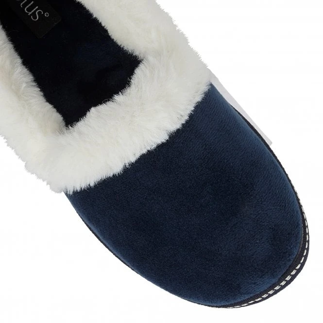 Navy Greta Textile Slippers | Lotus 6 Navy Greta Textile Slippers | Lotus - Image 4