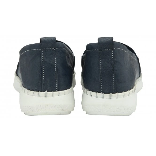 Navy Leather Francesca Slip-On Shoes | Lotus 5 Navy Leather Francesca Slip-On Shoes | Lotus - Image 3