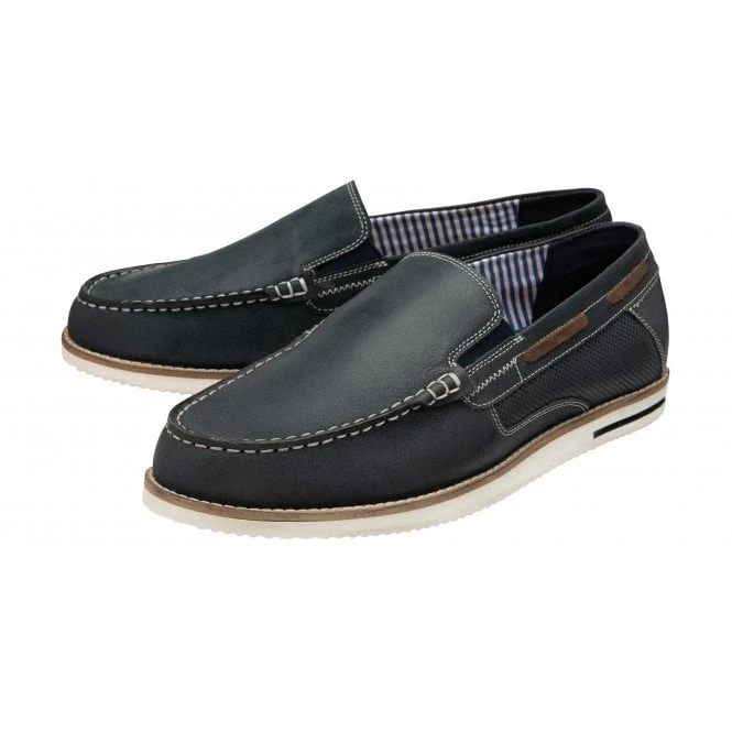 Navy Leather Saxon Loafers | Lotus 4 Navy Leather Saxon Loafers | Lotus - Image 2