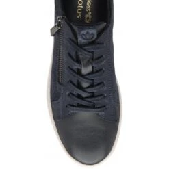 Navy Leather & Snake-Print Sky Casual Trainers | Stressless By Lotus -Lotus Shoes Sale navy leather snake print sky casual trainers stressless by lotus p13600 32892 medium