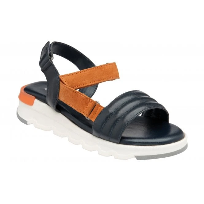 Navy & Orange Leather Verena Open-Toe Sandals | Stressless By Lotus 3 Navy & Orange Leather Verena Open-Toe Sandals | Stressless By Lotus