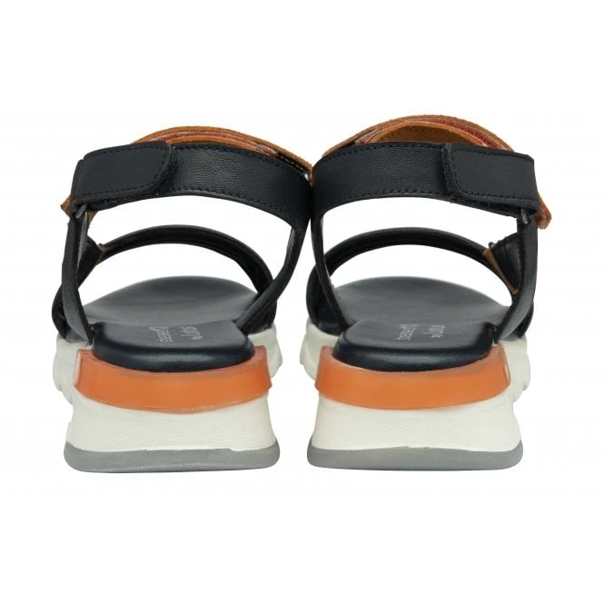 Navy & Orange Leather Verena Open-Toe Sandals | Stressless By Lotus 5 Navy & Orange Leather Verena Open-Toe Sandals | Stressless By Lotus - Image 3