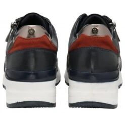 Navy & Snake-Print Leather Suzette Zip-Up Casual Trainers | Stressless By Lotus -Lotus Shoes Sale navy snake print leather suzette zip up casual trainers stressless by lotus p13461 32552 medium