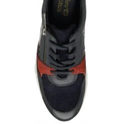 Navy & Snake-Print Leather Suzette Zip-Up Casual Trainers | Stressless By Lotus -Lotus Shoes Sale navy snake print leather suzette zip up casual trainers stressless by lotus p13461 32553 medium