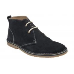 Navy Suede Heyford Lace-Up Desert Boots | Lotus