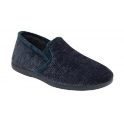 Navy Velour Sheldon Slippers | Lotus