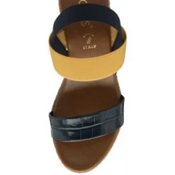 Navy & Yellow Rosatta Wedge Sandals | Lotus -Lotus Shoes Sale navy yellow rosatta wedge sandals lotus p13169 31464 medium