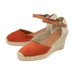 Orange Suede Antonella Espadrille Wedge Shoes | Lotus -Lotus Shoes Sale orange suede antonella espadrille wedge shoes lotus p13346 31815 medium