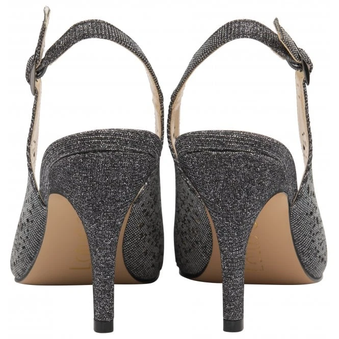 Pewter Textile Lyla Slingback Court Shoes | Lotus 5 Pewter Textile Lyla Slingback Court Shoes | Lotus - Image 3