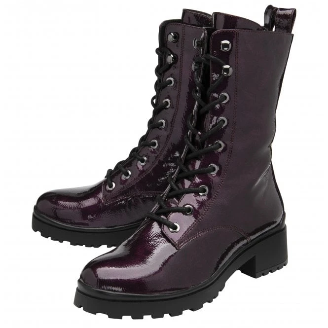 Purple Patent Delaney Mid-Calf Boots | Lotus 4 Purple Patent Delaney Mid-Calf Boots | Lotus - Image 2