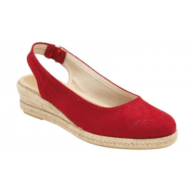 Red Anais Espadrille Wedge Shoes | Lotus 3 Red Anais Espadrille Wedge Shoes | Lotus