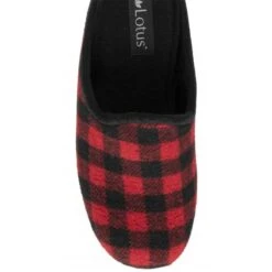 Red Check Textile Fletcher Mule Slippers | Lotus -Lotus Shoes Sale red check textile fletcher mule slippers lotus p13132 31069 medium