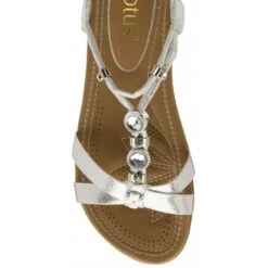 Silver Bettina Flat Open-Toe Sandals | Lotus -Lotus Shoes Sale silver bettina flat open toe sandals lotus p13581 32728 medium