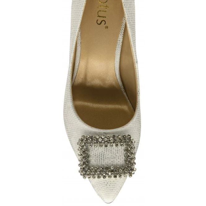 Silver Snake-Print Petunia Court Shoes | Lotus 6 Silver Snake-Print Petunia Court Shoes | Lotus - Image 4