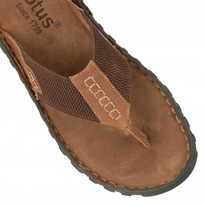 Tan Ainsley Toe-Post Sandals | Lotus 6 Tan Ainsley Toe-Post Sandals | Lotus - Image 4