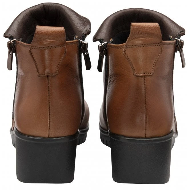Tan Leather Cordelia Wedge Ankle Boots | Lotus 5 Tan Leather Cordelia Wedge Ankle Boots | Lotus - Image 3