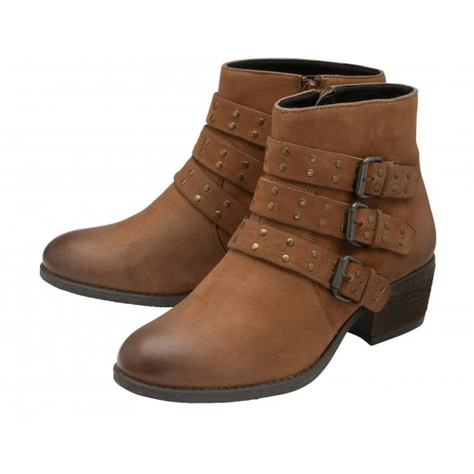 Tan Leather Emelia Zip-Up Ankle Boots | Lotus 4 Tan Leather Emelia Zip-Up Ankle Boots | Lotus - Image 2