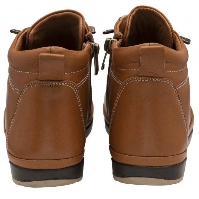 Tan Leather Frida Ankle Boots | Lotus 5 Tan Leather Frida Ankle Boots | Lotus - Image 3