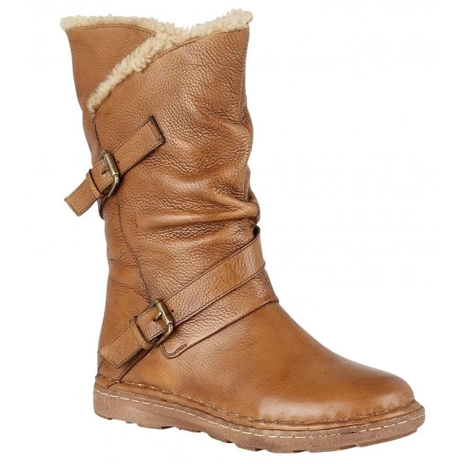 Tan Leather Jolanda Mid-Calf Boots | Lotus 3 Tan Leather Jolanda Mid-Calf Boots | Lotus