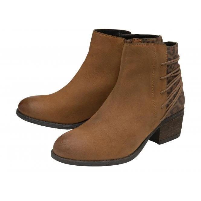 Tan Leather & Leopard-Print Leather Etta Zip-Up Ankle Boots | Lotus 4 Tan Leather & Leopard-Print Leather Etta Zip-Up Ankle Boots | Lotus - Image 2