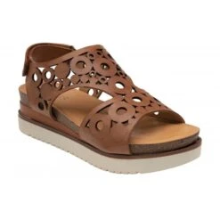 Tan Leather Melbourne Open-Toe Flatform Sandals | Lotus