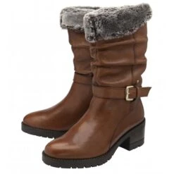 Tan Leather Sarah Mid-Calf Boots | Stressless By Lotus -Lotus Shoes Sale tan leather sarah mid calf boots stressless by lotus p13103 30858 medium