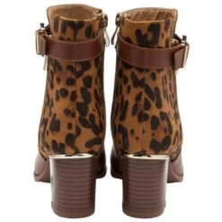 Tan Textile & Leopard-Print Monica Heeled Ankle Boots | Lotus -Lotus Shoes Sale tan textile leopard print monica heeled ankle boots lotus p13481 32294 medium
