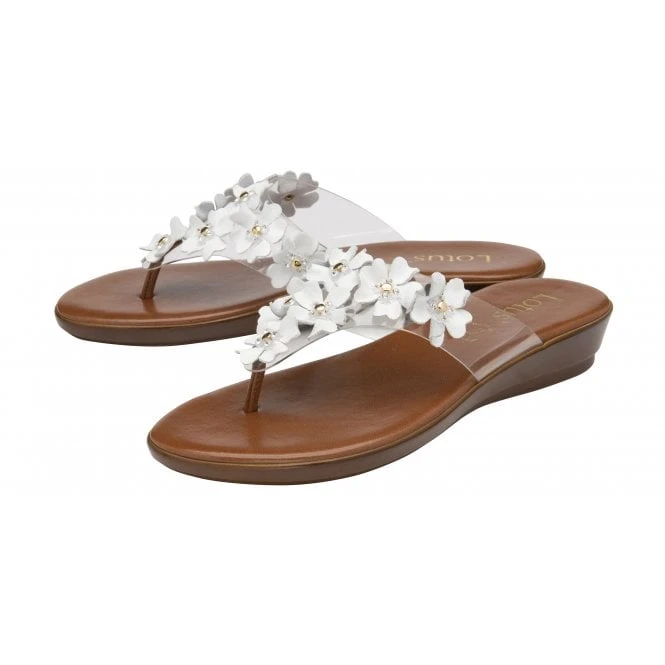 White Brittany Toe-Post Sandals | Lotus 4 White Brittany Toe-Post Sandals | Lotus - Image 2