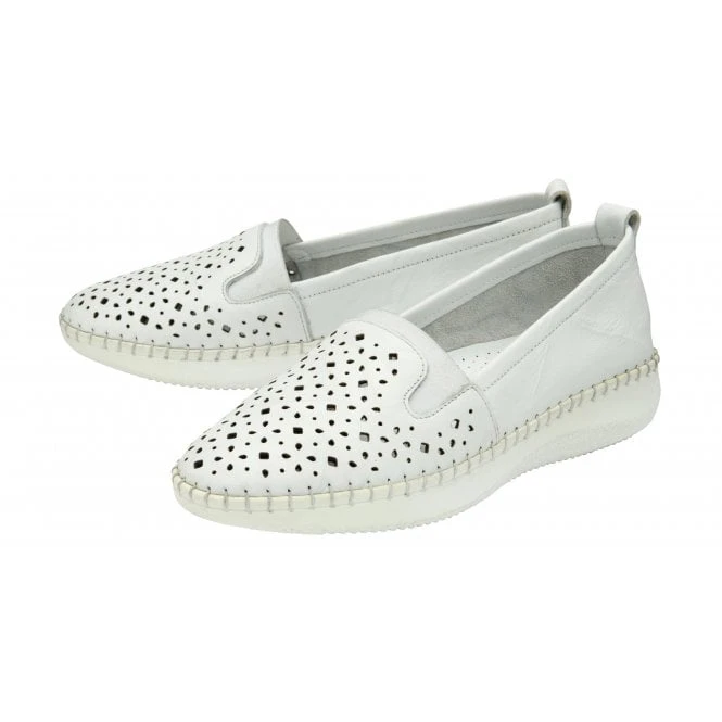 White Leather Francesca Slip-On Shoes | Lotus 4 White Leather Francesca Slip-On Shoes | Lotus - Image 2