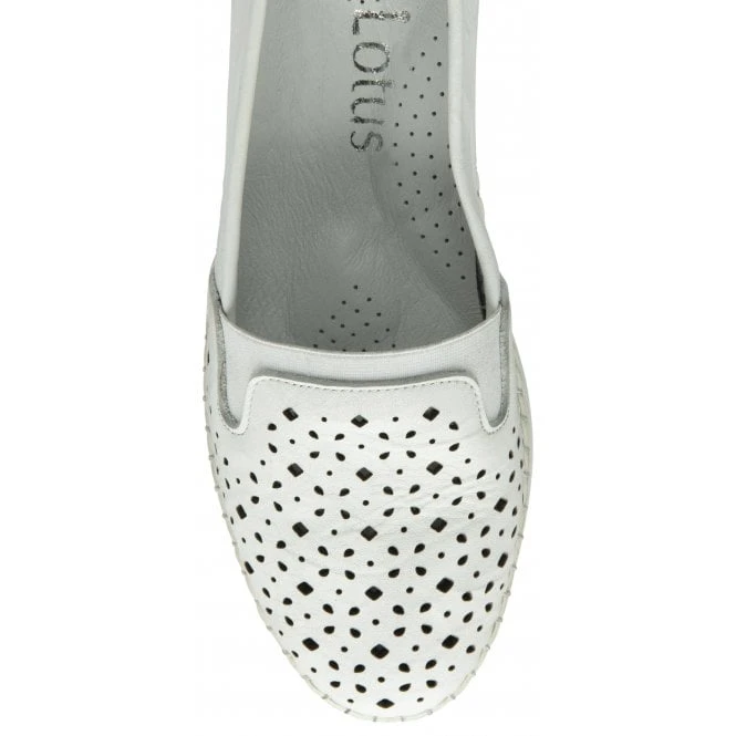White Leather Francesca Slip-On Shoes | Lotus 6 White Leather Francesca Slip-On Shoes | Lotus - Image 4
