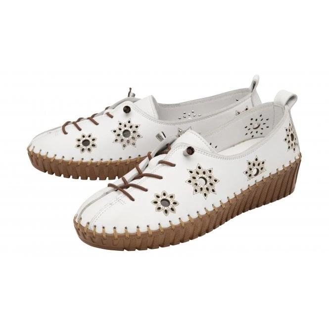 White Leather Kristen Slip-On Shoes | Lotus 4 White Leather Kristen Slip-On Shoes | Lotus - Image 2