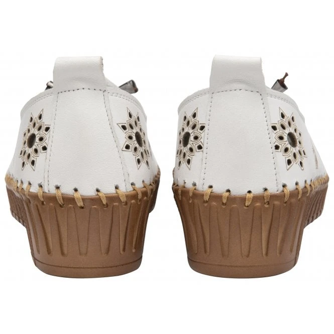White Leather Kristen Slip-On Shoes | Lotus 5 White Leather Kristen Slip-On Shoes | Lotus - Image 3