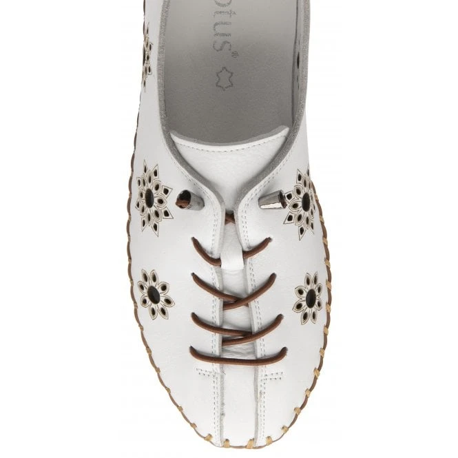 White Leather Kristen Slip-On Shoes | Lotus 6 White Leather Kristen Slip-On Shoes | Lotus - Image 4