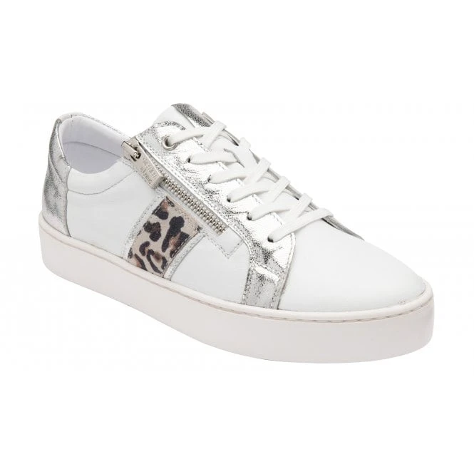 White & Leopard-Print Leather Sahara Zip-Up Trainers | Stressless By Lotus 3 White & Leopard-Print Leather Sahara Zip-Up Trainers | Stressless By Lotus