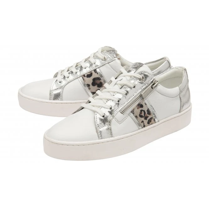White & Leopard-Print Leather Sahara Zip-Up Trainers | Stressless By Lotus 4 White & Leopard-Print Leather Sahara Zip-Up Trainers | Stressless By Lotus - Image 2