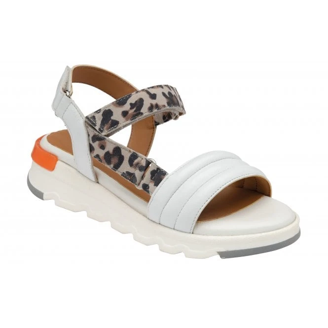 White & Leopard-Print Leather Verena Open-Toe Sandals | Stressless By Lotus 3 White & Leopard-Print Leather Verena Open-Toe Sandals | Stressless By Lotus