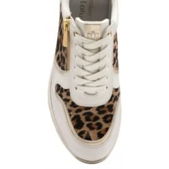 White & Leopard-Print Shola Zip-Up Casual Trainers | Stressless By Lotus -Lotus Shoes Sale white leopard print shola zip up casual trainers stressless by lotus p12989 30438 medium