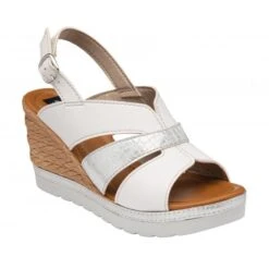 White Luisa Slingback Wedge Sandals | Lotus