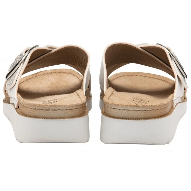 White Marta Mule Sandals | Lotus 5 White Marta Mule Sandals | Lotus - Image 3